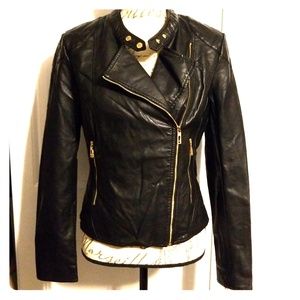 NWOT Ivanka Trump Black Pleather Jacket